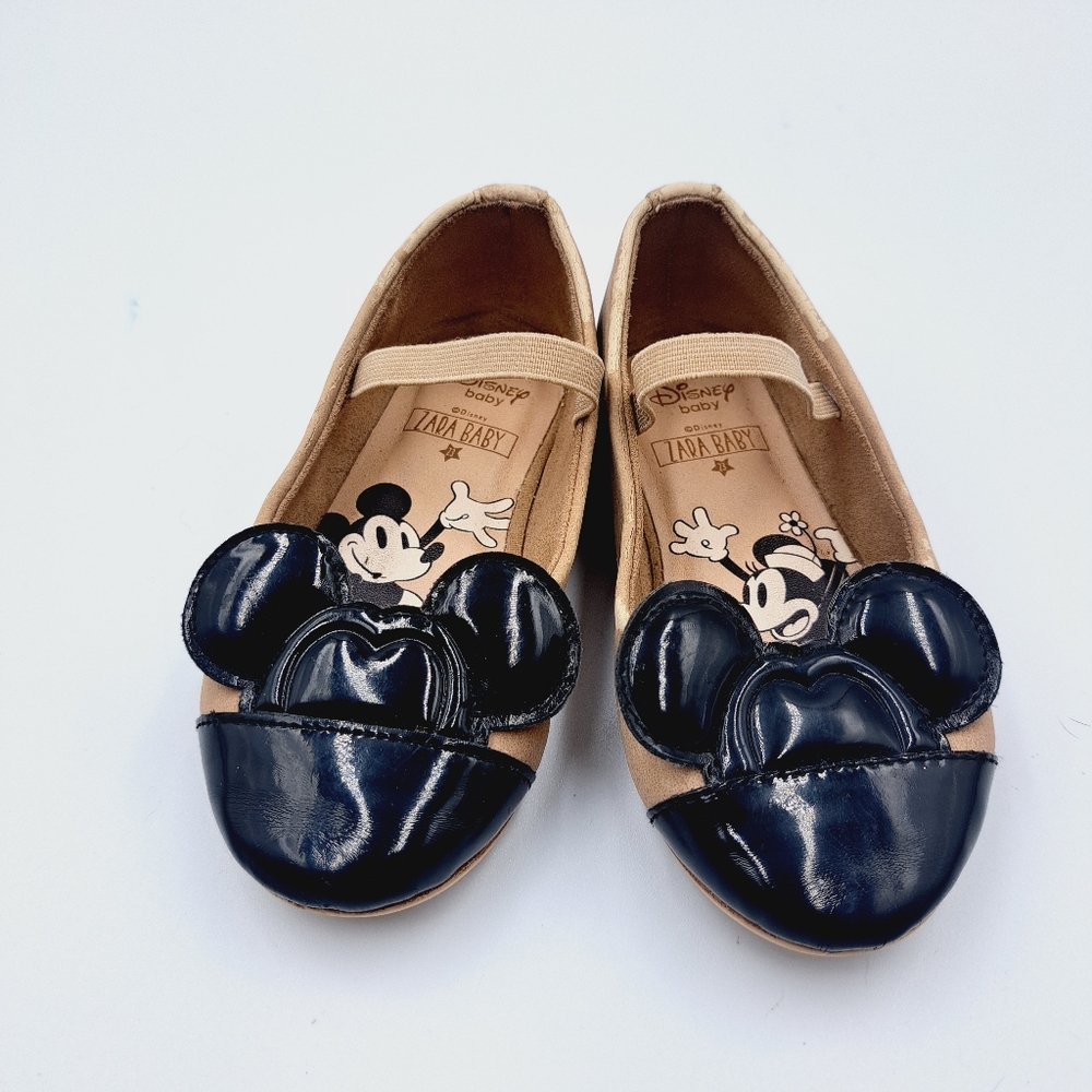 Zara Baby Disney Kids Ballet Flats Mickey & Minnie Mouse Shoes Size 23